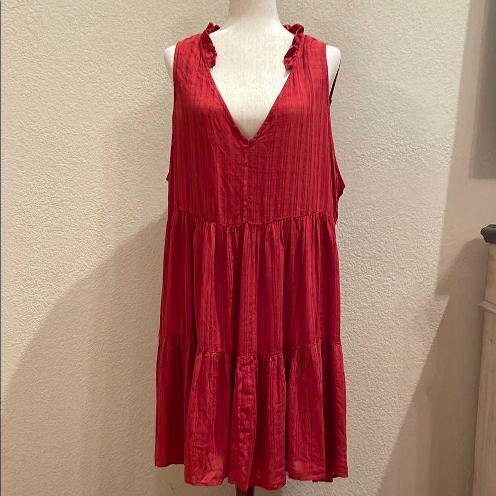 NWT Vibrant Orange Sleeveless Tiered Dress by WONDERLY Sz 2X